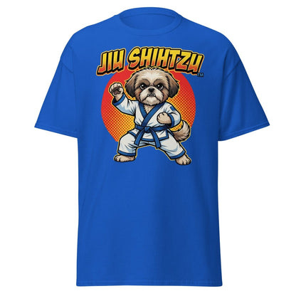 Jiu Shihtzu Funny Karate Dog T-Shirt - Royal - TeeRipple