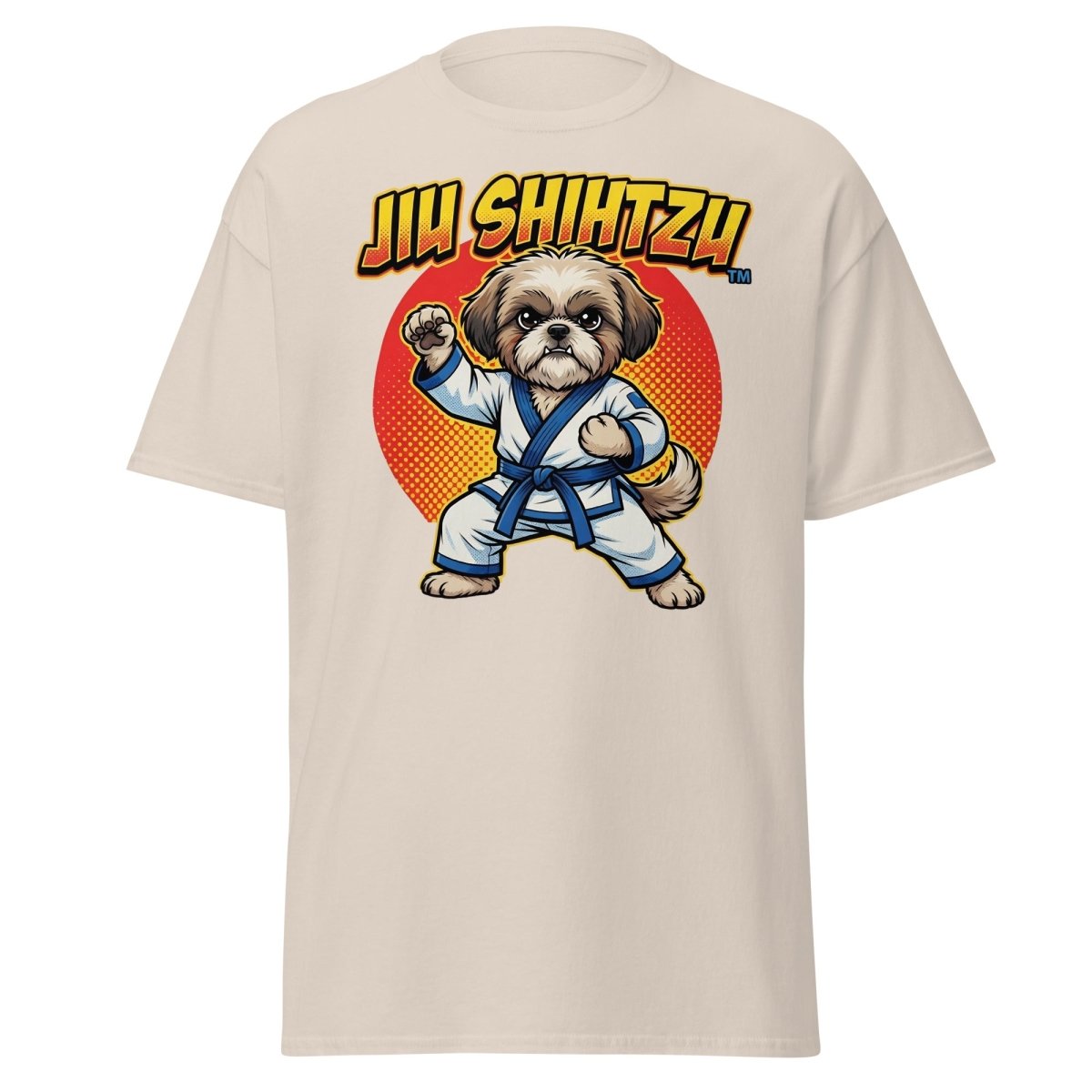 Jiu Shihtzu Funny Karate Dog T-Shirt - Natural - TeeRipple