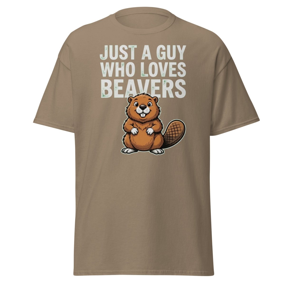 Just A Guy Who Loves Beavers Funny Pun T-Shirt - Brown Savana - TeeRipple
