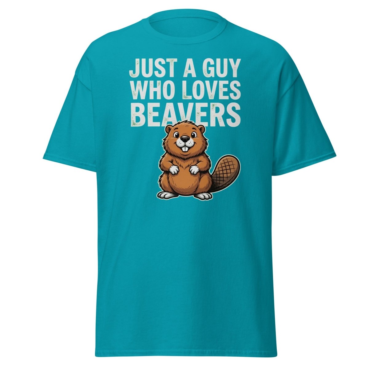 Just A Guy Who Loves Beavers Funny Pun T-Shirt - Tropical Blue - TeeRipple
