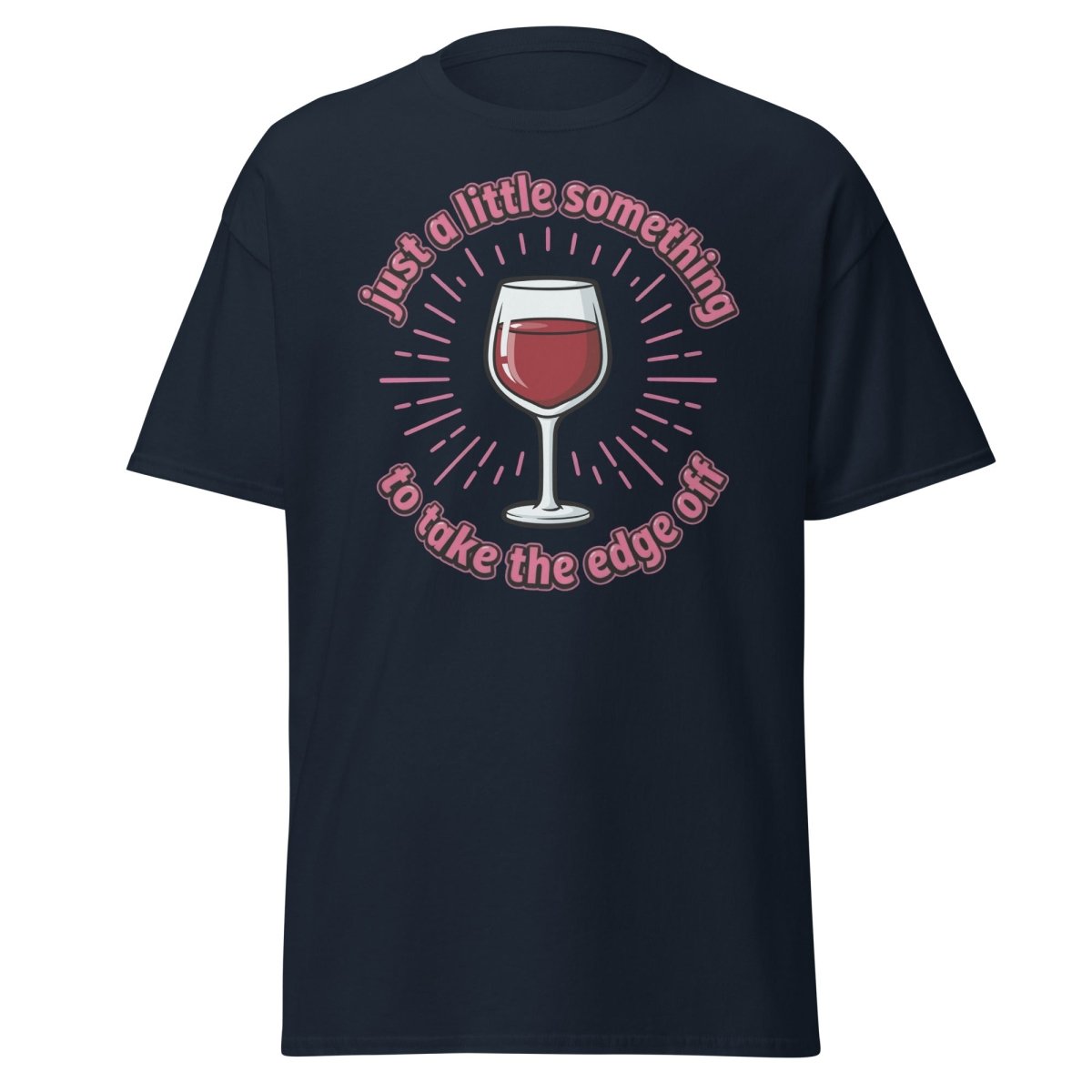 Just a Little Something Wine T-Shirt – Funny Drinking Tee - Navy - TeeRipple