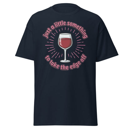 Just a Little Something Wine T-Shirt – Funny Drinking Tee - Navy - TeeRipple
