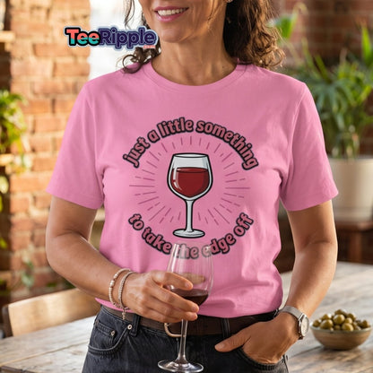 Just a Little Something Wine T-Shirt – Funny Drinking Tee - Maroon - TeeRipple