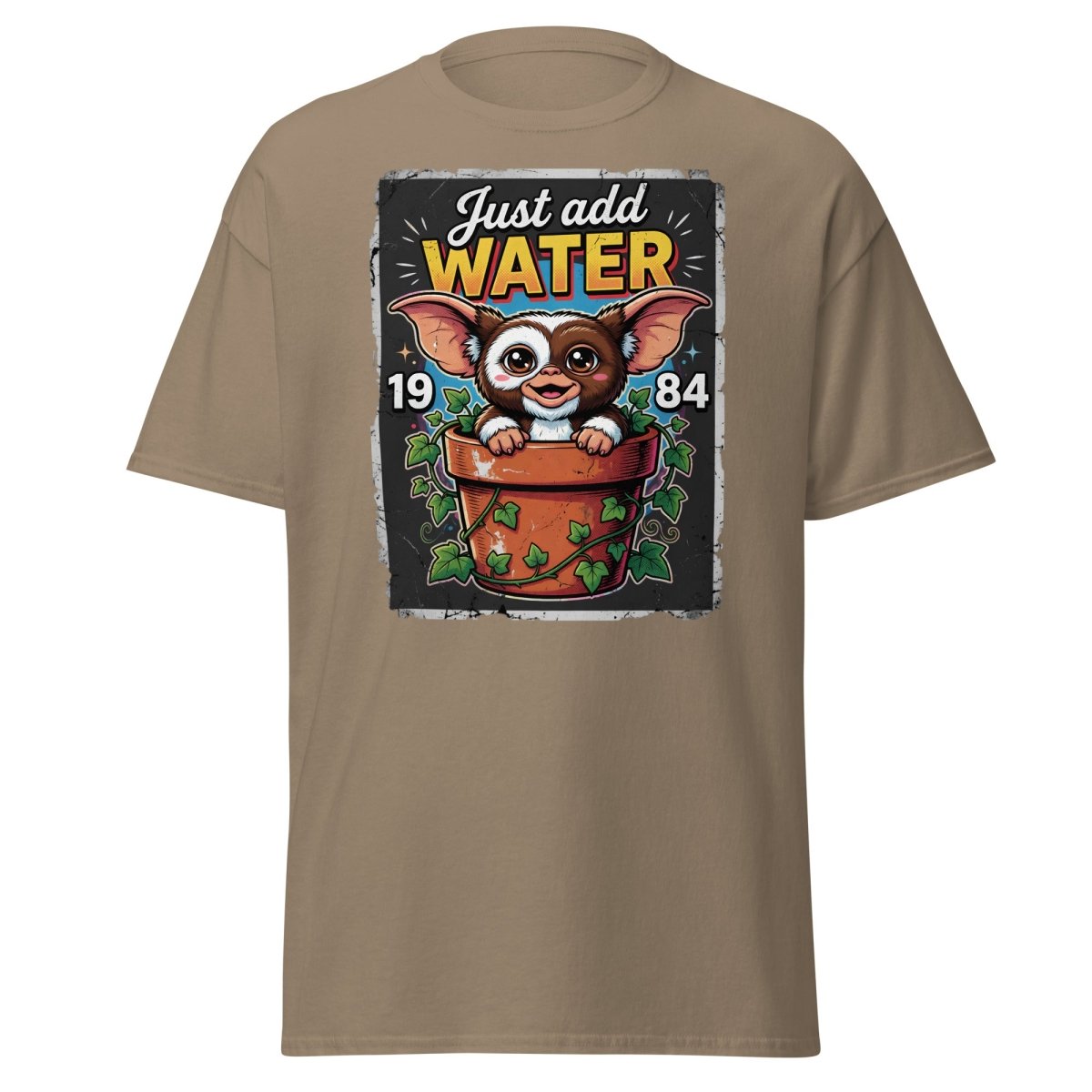 Just Add Water Cute Monster T-Shirt - Retro 1984 Tee - Brown Savana - TeeRipple