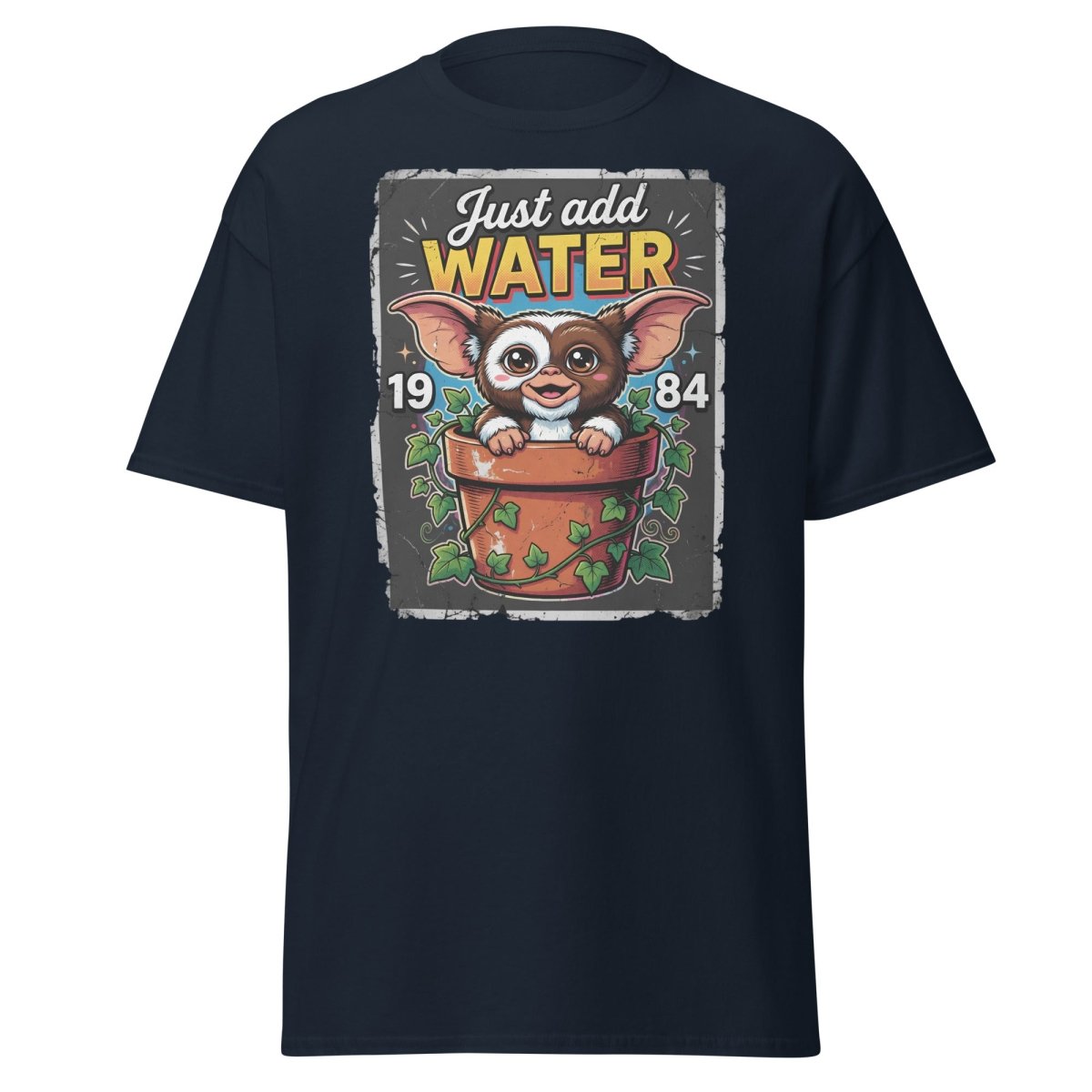 Just Add Water Cute Monster T-Shirt - Retro 1984 Tee - Navy - TeeRipple