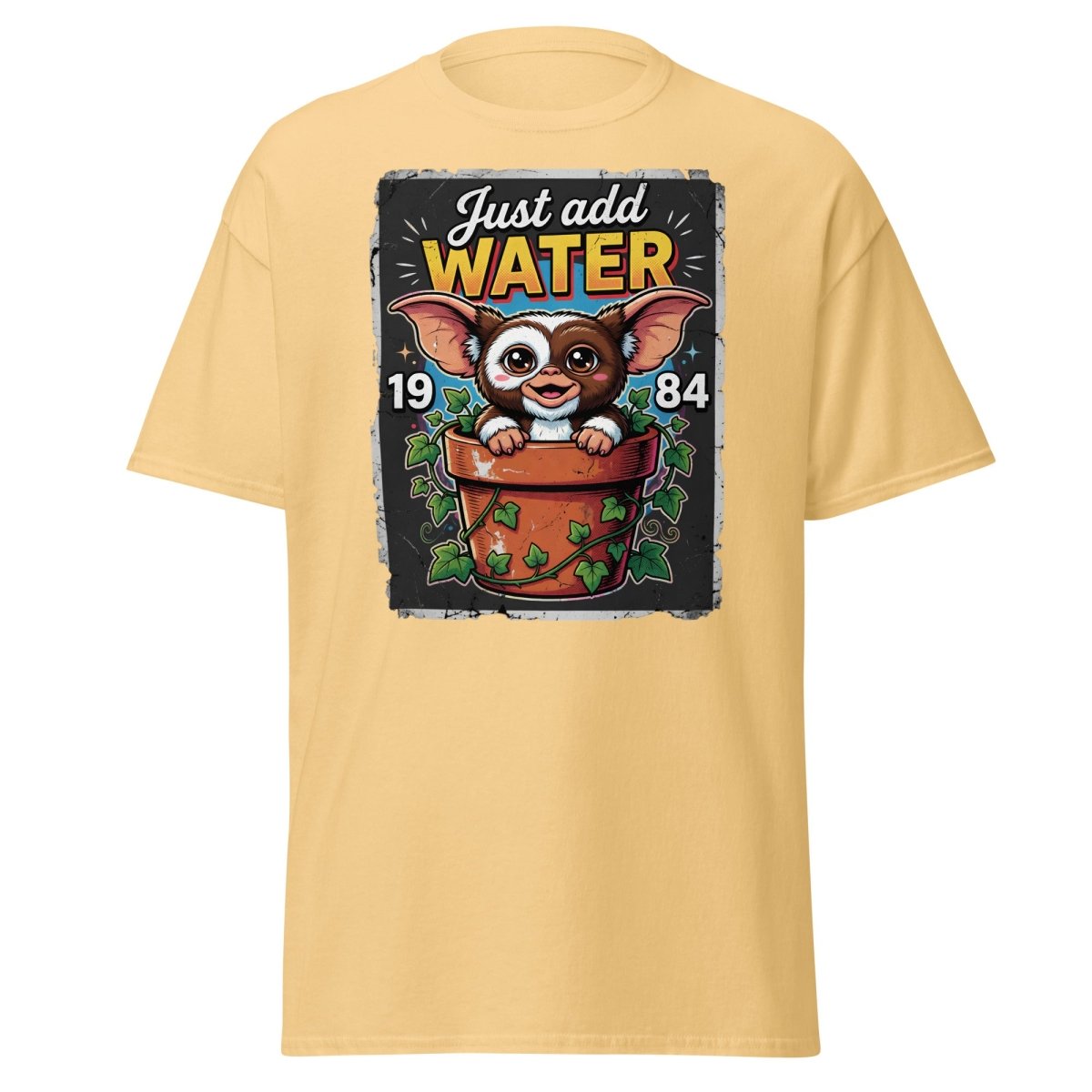 Just Add Water Cute Monster T-Shirt - Retro 1984 Tee - Yellow Haze - TeeRipple