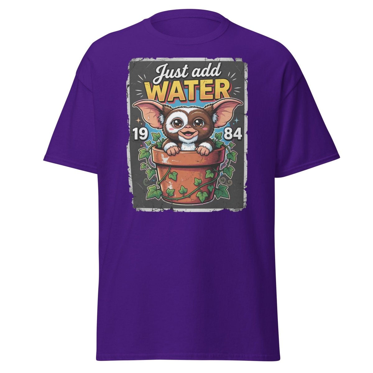 Just Add Water Cute Monster T-Shirt - Retro 1984 Tee - Purple - TeeRipple