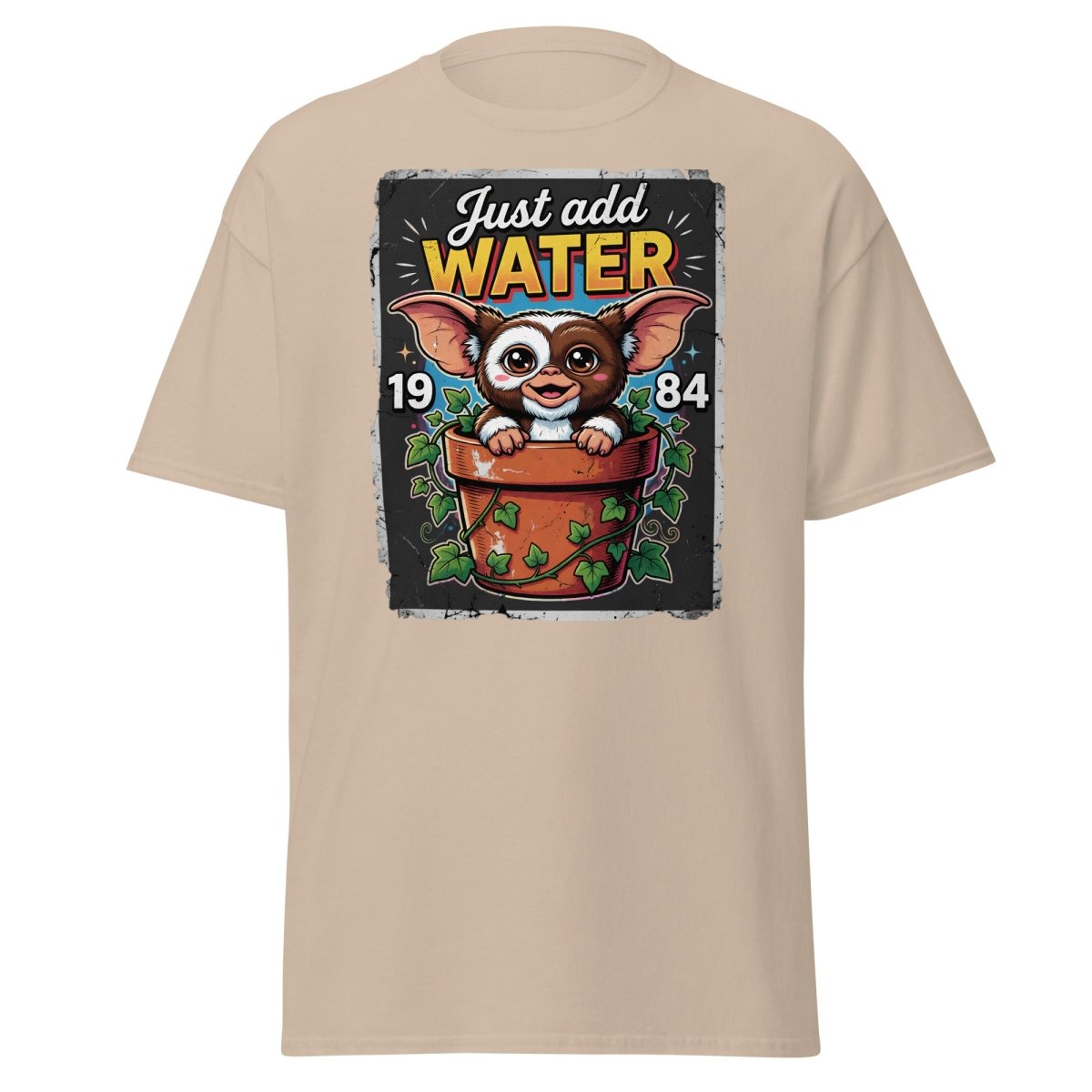 Just Add Water Cute Monster T-Shirt - Retro 1984 Tee - Sand - TeeRipple