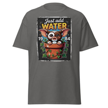 Just Add Water Cute Monster T-Shirt - Retro 1984 Tee - Charcoal - TeeRipple