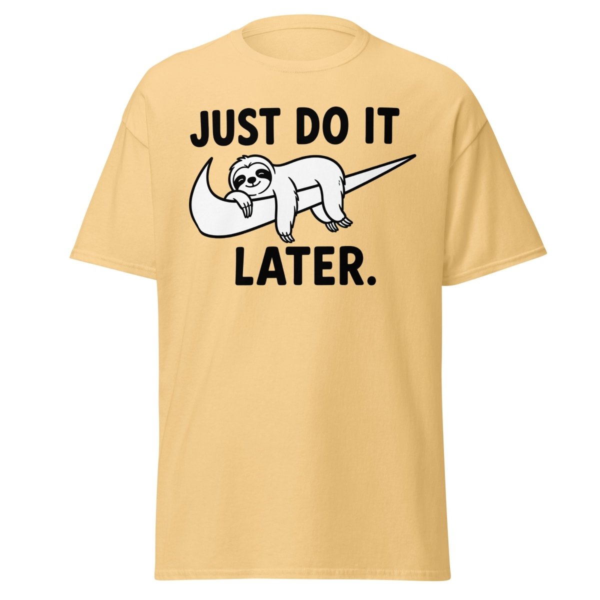 Just Do It Later Funny Sloth Tee - Yellow Haze - TeeRipple