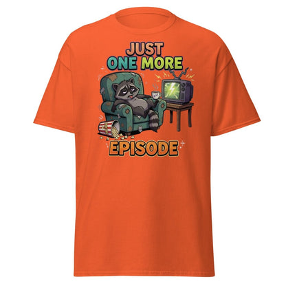 Just One More Episode Raccoon T-Shirt | Binge Watch - Orange - TeeRipple