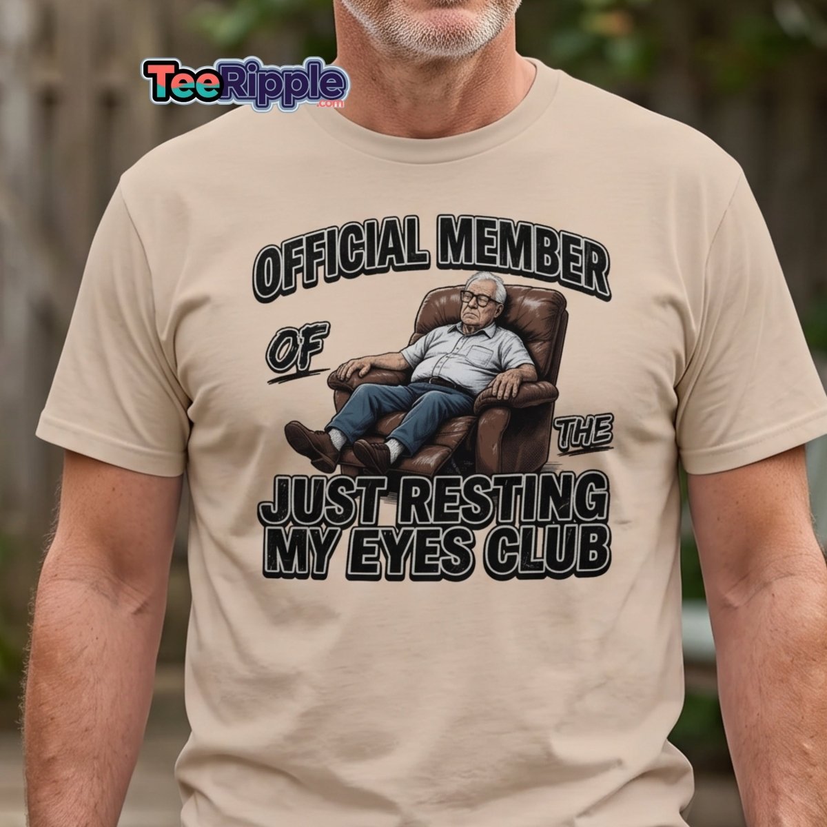 Just Resting My Eyes Club T-Shirt - Funny Grandpa Nap Tee - Maroon - TeeRipple