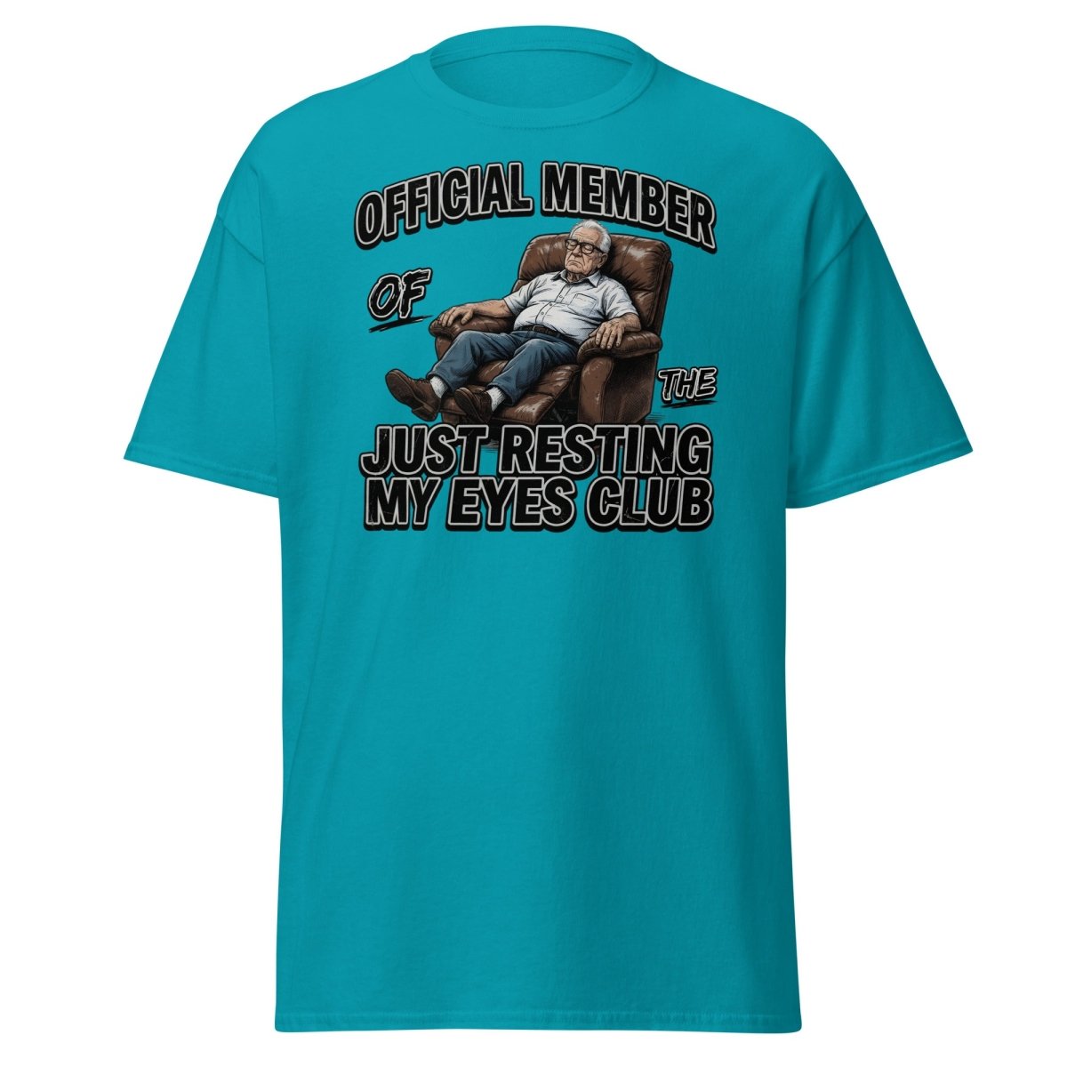 Just Resting My Eyes Club T-Shirt - Funny Grandpa Nap Tee - Tropical Blue - TeeRipple