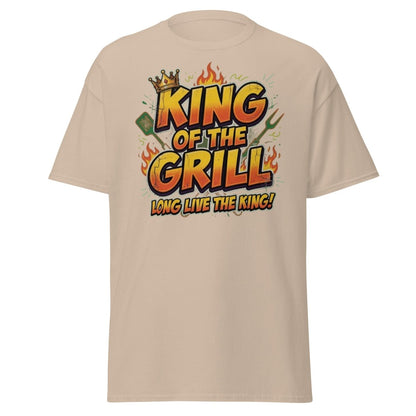 King of the Grill T-Shirt - Funny BBQ King Tee - Sand - TeeRipple