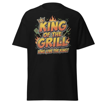 King of the Grill T-Shirt - Funny BBQ King Tee - Black - TeeRipple