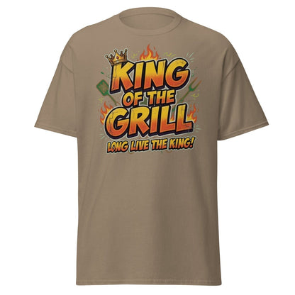 King of the Grill T-Shirt - Funny BBQ King Tee - Brown Savana - TeeRipple