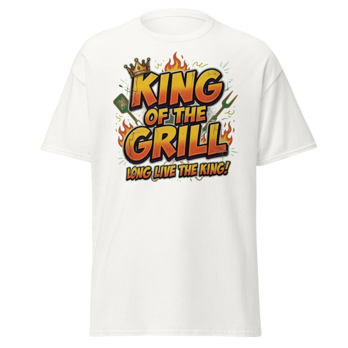 King of the Grill T-Shirt - Funny BBQ King Tee - White - TeeRipple