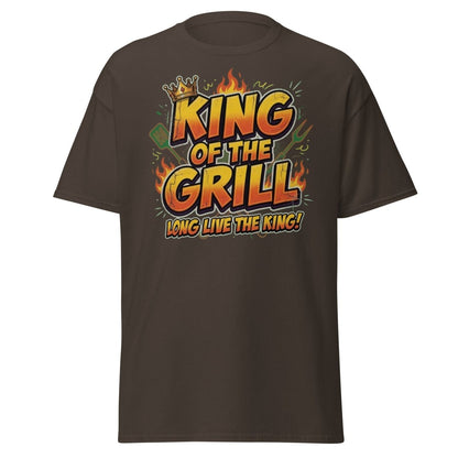 King of the Grill T-Shirt - Funny BBQ King Tee - Dark Chocolate - TeeRipple