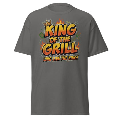 King of the Grill T-Shirt - Funny BBQ King Tee - Charcoal - TeeRipple