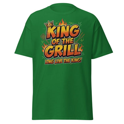 King of the Grill T-Shirt - Funny BBQ King Tee - Turf Green - TeeRipple