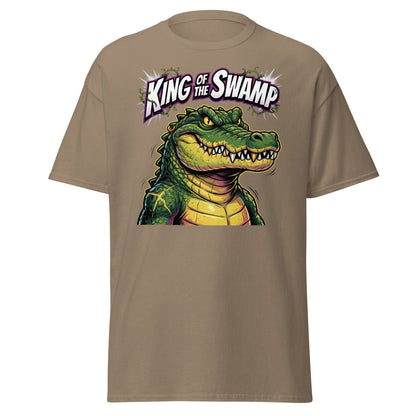 King of the Swamp Alligator T-Shirt | Funny Gator Tee - Brown Savana - TeeRipple