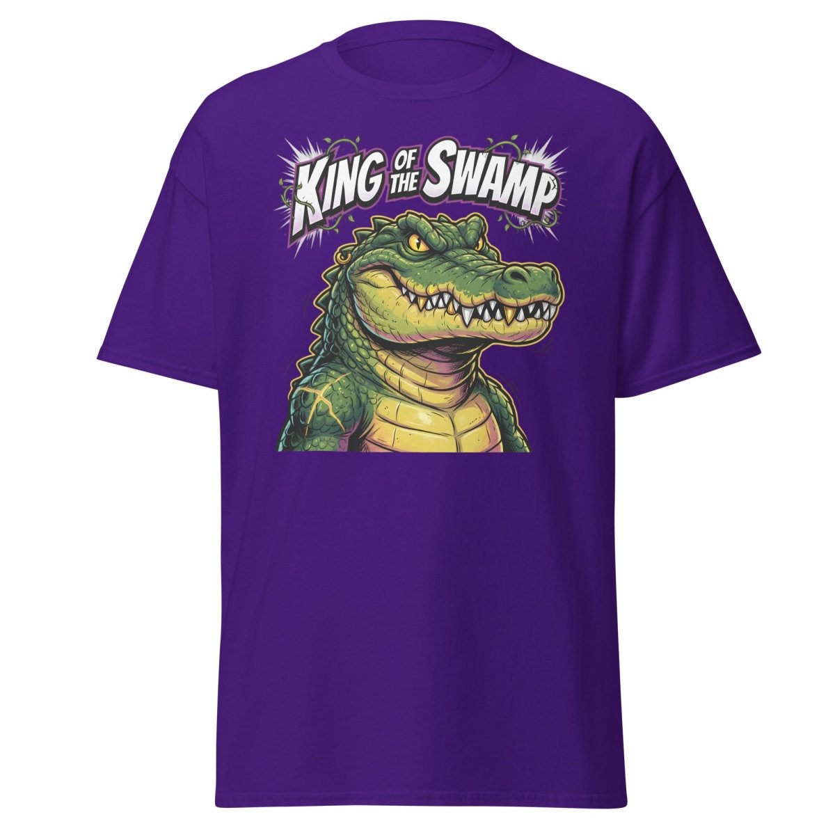 King of the Swamp Alligator T-Shirt | Funny Gator Tee - Purple - TeeRipple