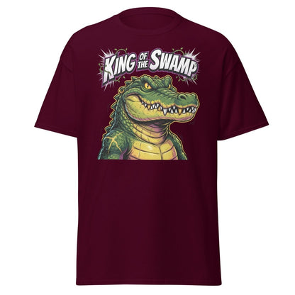 King of the Swamp Alligator T-Shirt | Funny Gator Tee - Maroon - TeeRipple