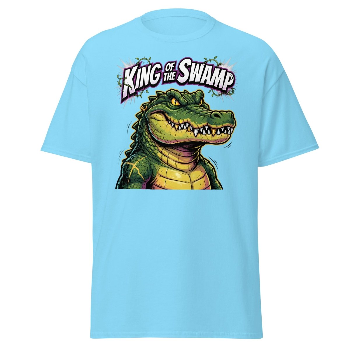 King of the Swamp Alligator T-Shirt | Funny Gator Tee - Sky - TeeRipple