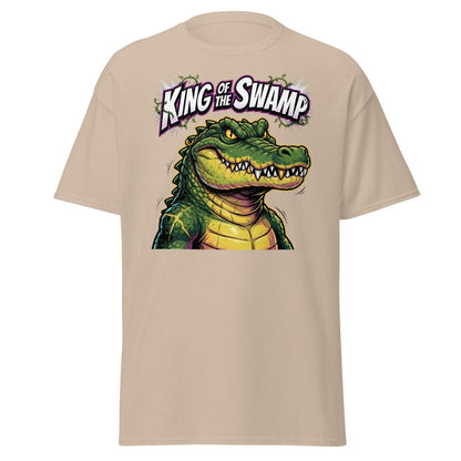 King of the Swamp Alligator T-Shirt | Funny Gator Tee - Sand - TeeRipple