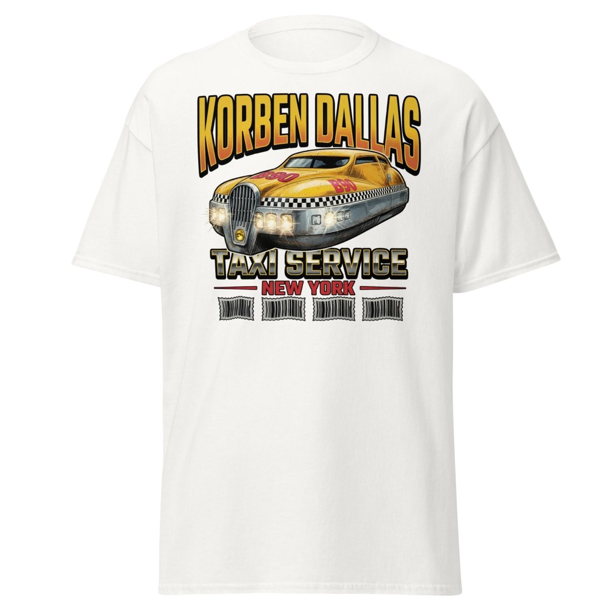 Korben Dallas Taxi Service New York T-Shirt – Fifth Element Tee - White - TeeRipple