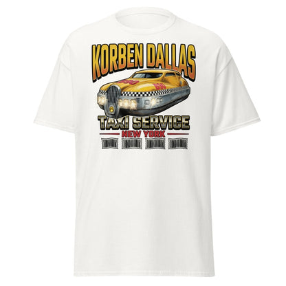 Korben Dallas Taxi Service New York T-Shirt – Fifth Element Tee - White - TeeRipple
