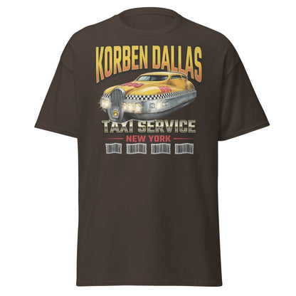 Korben Dallas Taxi Service New York T-Shirt – Fifth Element Tee - Dark Chocolate - TeeRipple