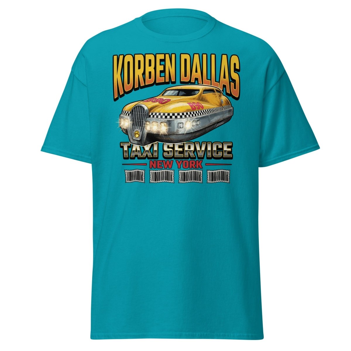 Korben Dallas Taxi Service New York T-Shirt – Fifth Element Tee - Tropical Blue - TeeRipple
