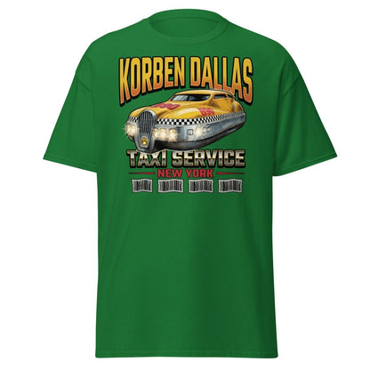 Korben Dallas Taxi Service New York T-Shirt – Fifth Element Tee - Turf Green - TeeRipple