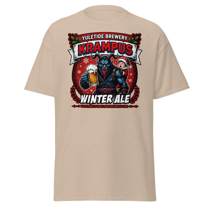 Krampus Winter Ale T-Shirt - Funny Yuletide Brewery Christmas Tee - Sand - TeeRipple