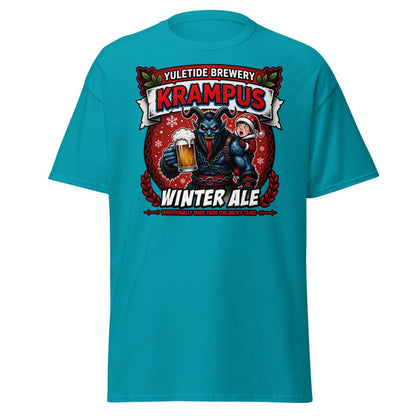 Krampus Winter Ale T-Shirt - Funny Yuletide Brewery Christmas Tee - Tropical Blue - TeeRipple