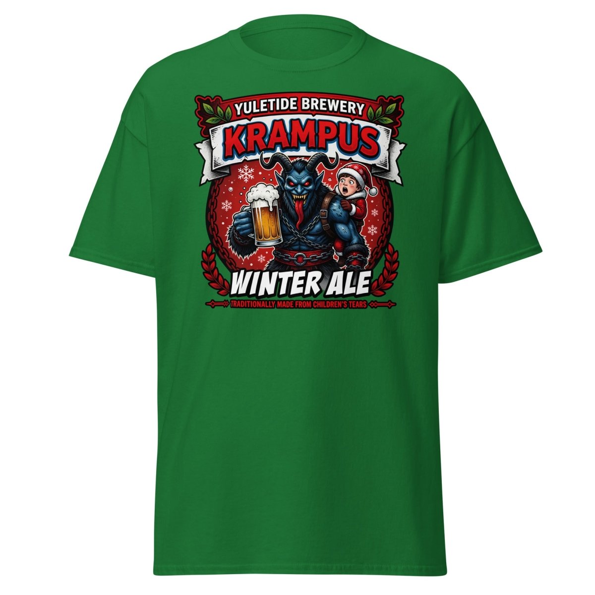 Krampus Winter Ale T-Shirt - Funny Yuletide Brewery Christmas Tee - Turf Green - TeeRipple