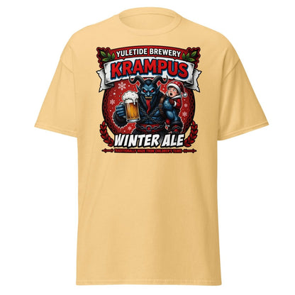 Krampus Winter Ale T-Shirt - Funny Yuletide Brewery Christmas Tee - Yellow Haze - TeeRipple