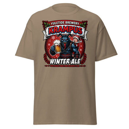 Krampus Winter Ale T-Shirt - Funny Yuletide Brewery Christmas Tee - Brown Savana - TeeRipple