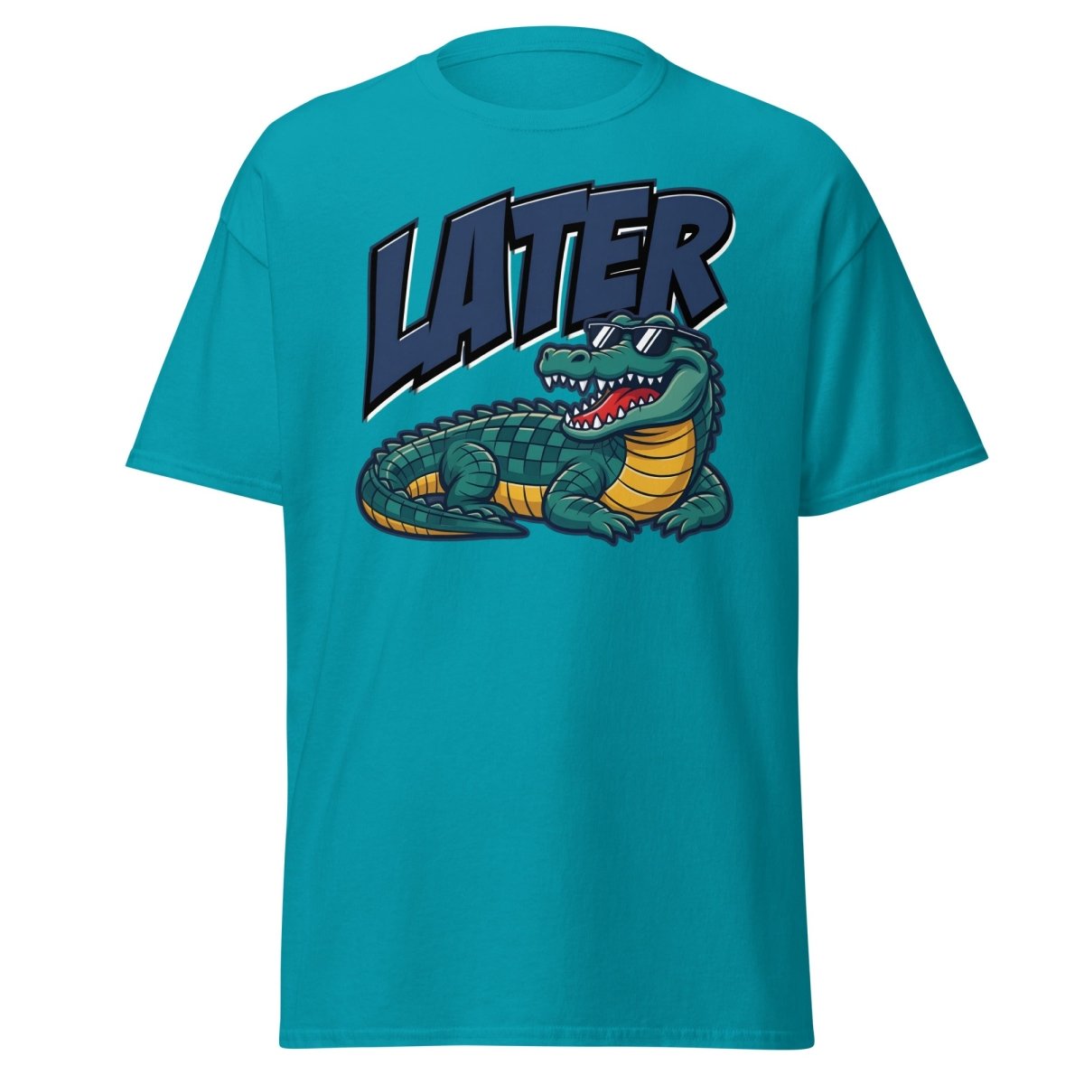 Later Alligator T-Shirt – Funny Cool Croc Tee - Tropical Blue - TeeRipple