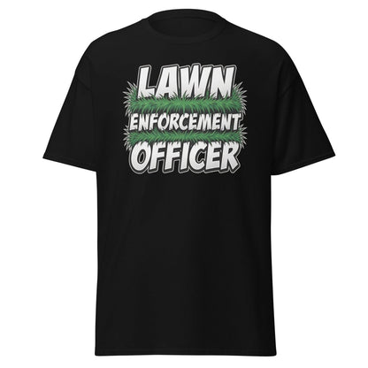 Lawn Enforcement Officer Funny Gardening T-Shirt - Black - TeeRipple