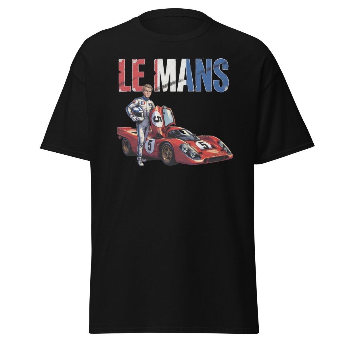 Le Mans Steve McQueen Porsche 917 Racing T-Shirt - Black - TeeRipple