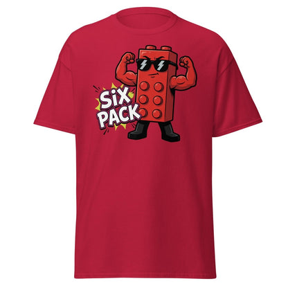 Lego Six Pack Muscular Red Brick T-Shirt – Funny Gym Tee - Cardinal - TeeRipple