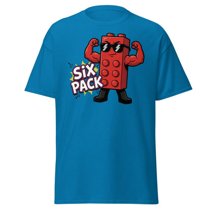 Lego Six Pack Muscular Red Brick T-Shirt – Funny Gym Tee - Sapphire - TeeRipple