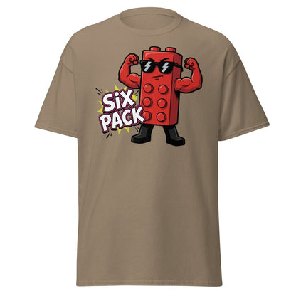 Lego Six Pack Muscular Red Brick T-Shirt – Funny Gym Tee - Brown Savana - TeeRipple