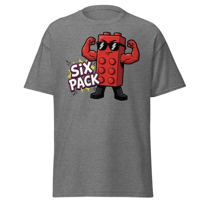 Lego Six Pack Muscular Red Brick T-Shirt – Funny Gym Tee - Graphite Heather - TeeRipple