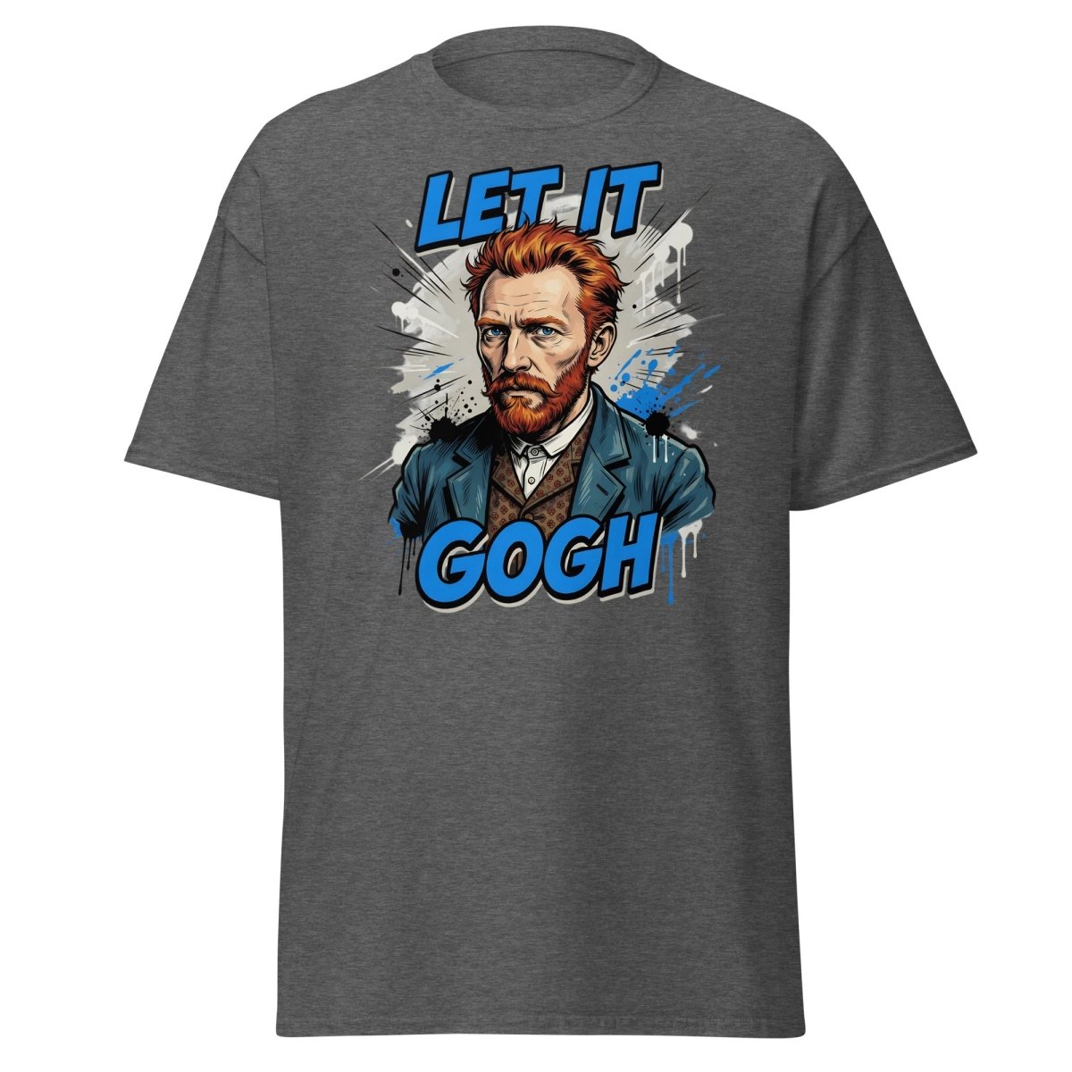 Let It Gogh Van Gogh T-Shirt – Funny Artist Pun Tee - Dark Heather - TeeRipple