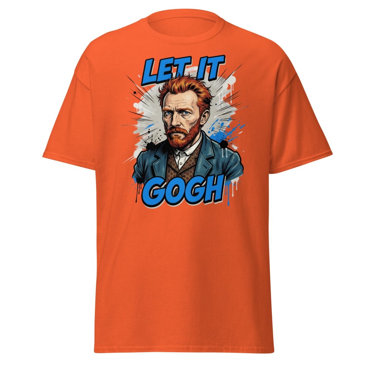 Let It Gogh Van Gogh T-Shirt – Funny Artist Pun Tee - Orange - TeeRipple