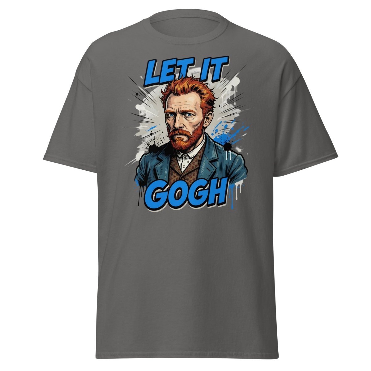 Let It Gogh Van Gogh T-Shirt – Funny Artist Pun Tee - Charcoal - TeeRipple