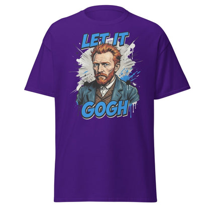 Let It Gogh Van Gogh T-Shirt – Funny Artist Pun Tee - Purple - TeeRipple